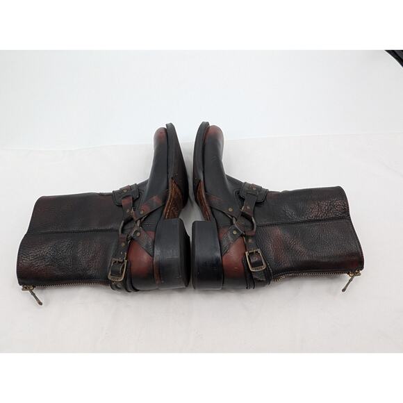 FRYE BOOTS Riley Harness Mens 11 Distressed Biker Rugged Moto Leather Equestrian main image 11